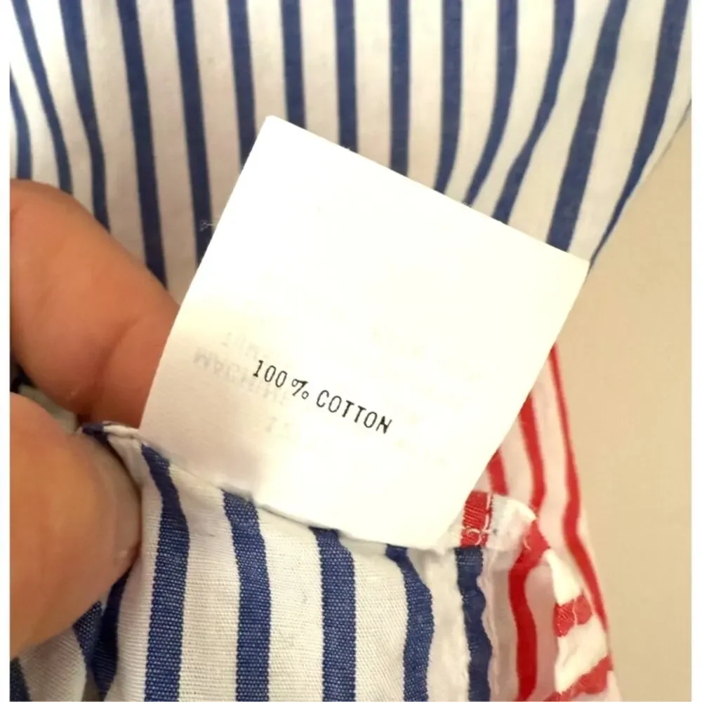 Brooks Brothers Striped Multi Color 90s Button Down Shirt Medium Retro Made USA